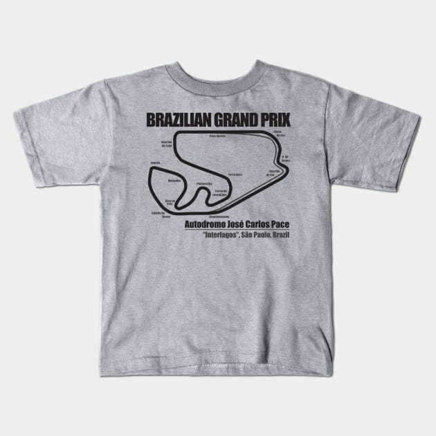 Brazilian Grand Prix LS Kids T-Shirt by Chicanery